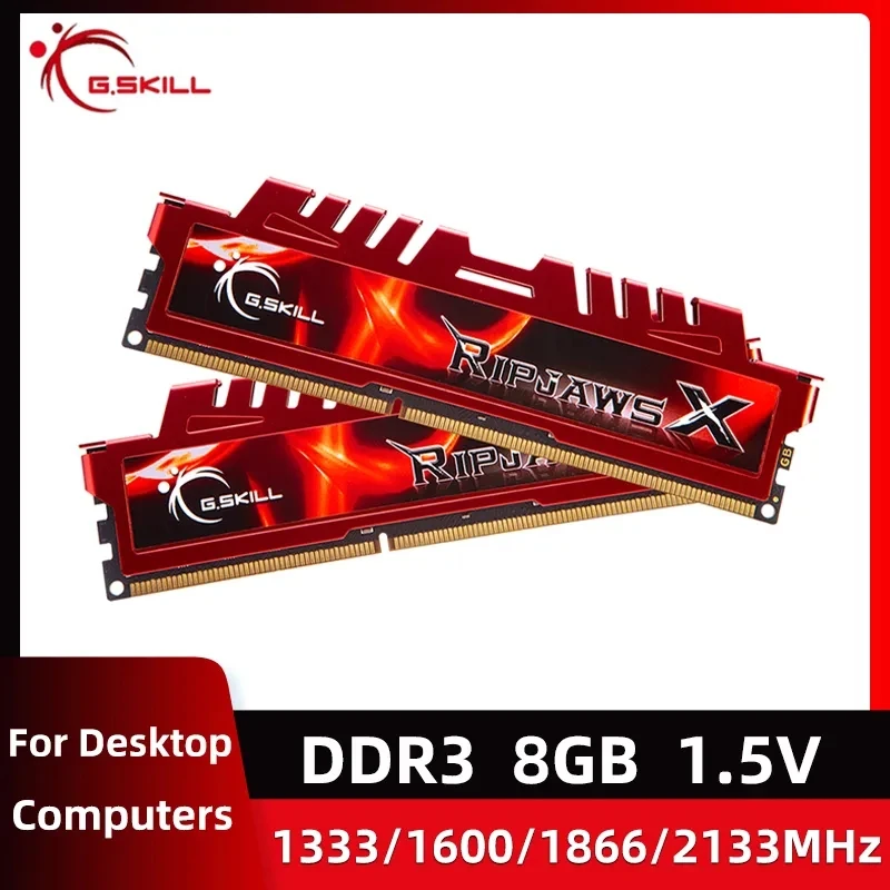 G.SKILL-DDR3 ألعاب رام وحدة الذاكرة ، 8 جيجابايت ، 4 جيجابايت ، 1866 ميجا هرتز ، 1600 ميجا هرتز ، 1333 ميجا هرتز ، 240 دبابيس ، 1.5 فولت ، سطح المكتب ، 4 قطعة ، 2 قطعة