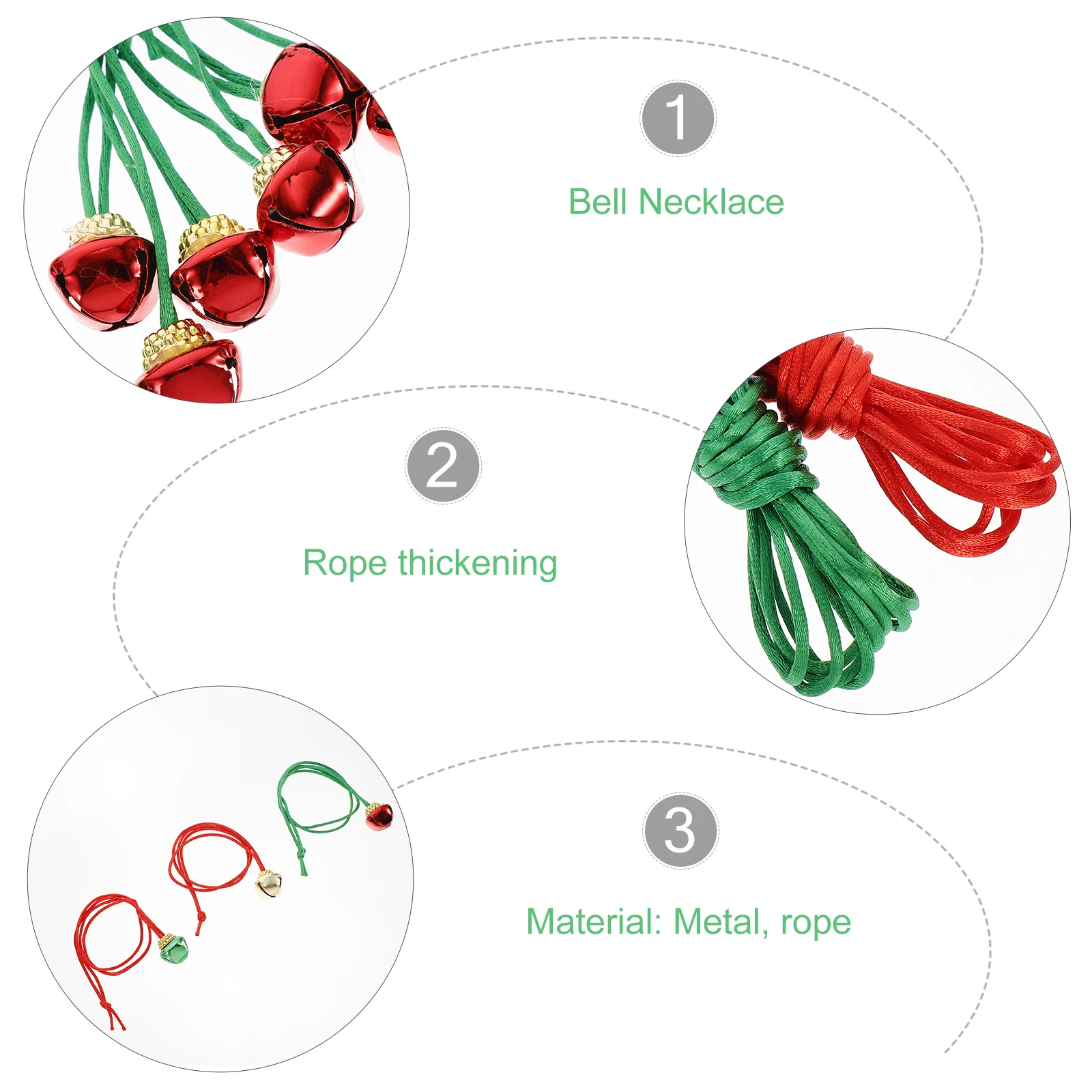 

12 Pcs Christmas Tree Decorations Xmas Bell Necklace for Kids Adults Pendant Collar Holiday Gift Jewelry Accessories