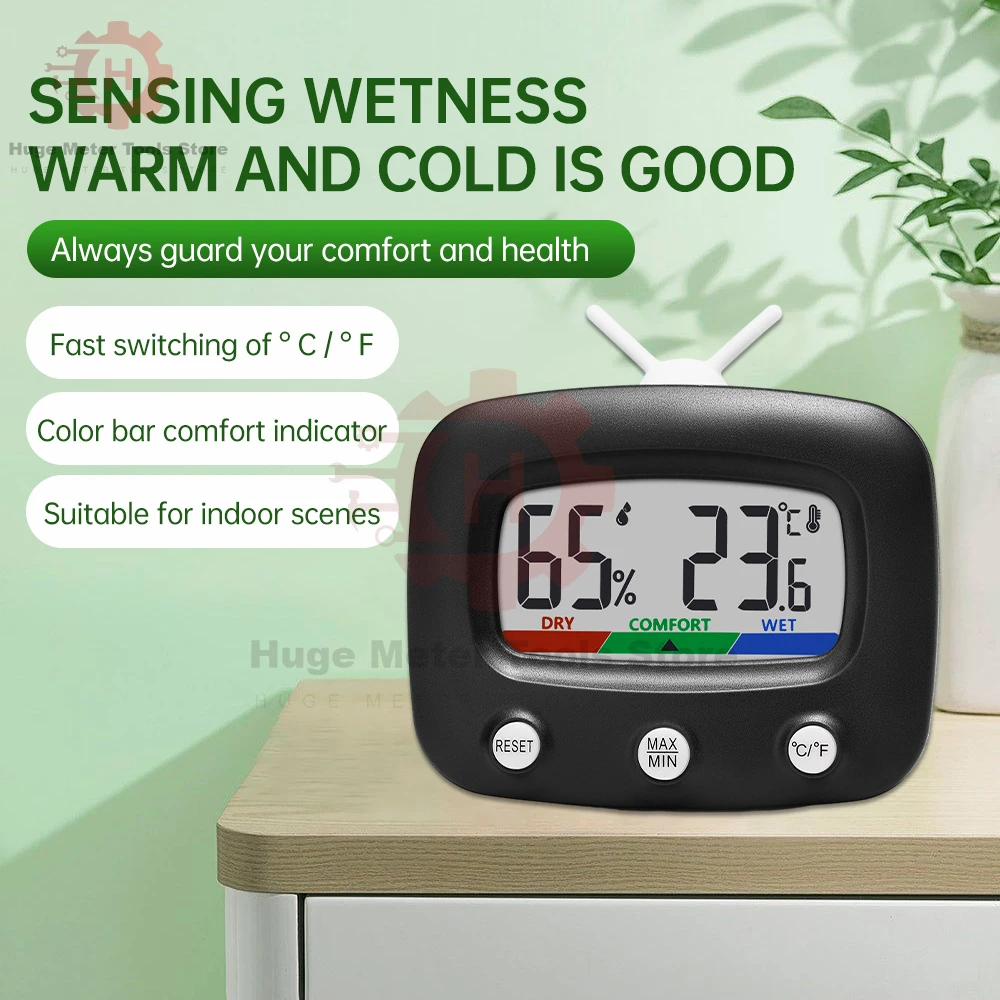Mini LCD Digital Thermometer Hygrometer Innenraum Temperatur Luftfeuchtigkeit Meter Sensor Gauge Wetterstation Sensor