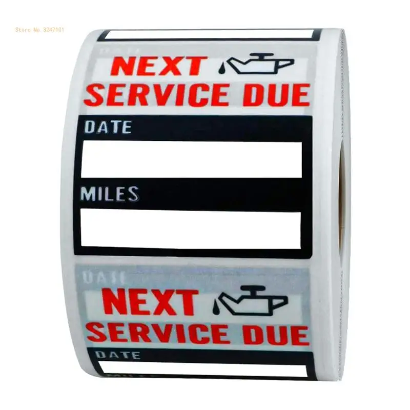 100Pcs/Roll Oil Change Reminder Stickers Automotive Maintenance Service Labels Dropship