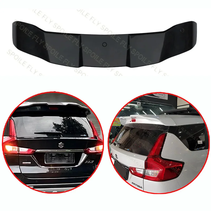 For Availing Suzuki Ertiga XL7 2019 To 2025 Monster Style Rear Roof Big Spoiler Wing Lip By High Quality ABS Gloss Black