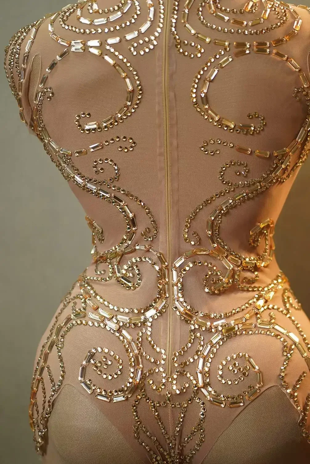 Kobiety świecący gorący proces wiercenia Stretch siatka z kryształkami wydajność body gwiazdy urodziny królowa kostiumy 2025 nowy rok