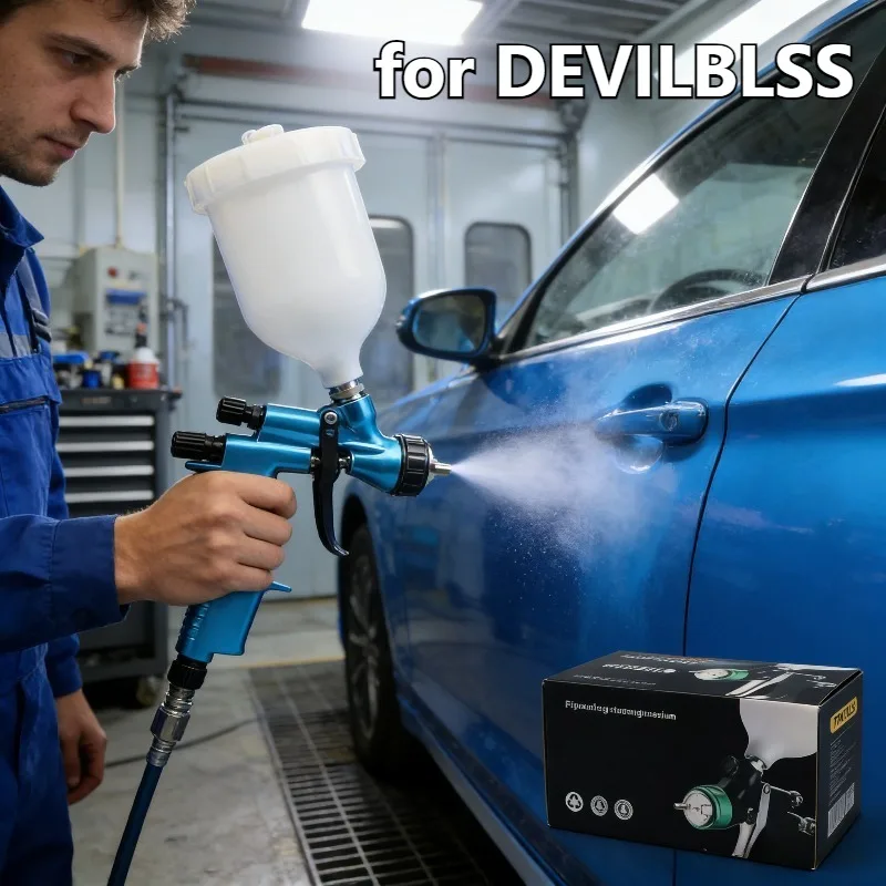 Paint 600ml Blue 110B 1.3mm Nozzle LVMP Spray Gun Car with Mixed Glass Water-based Air Spray Gun for DEVLLBLSS