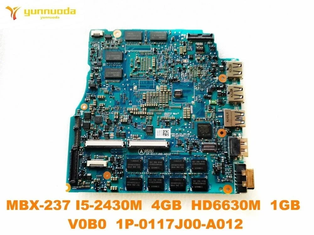 Original for SONY MBX-237 laptop  motherboard 15.6  MBX-237  I5-2430M  4GB  HD6630M  1GB  A1894332A  V0B0  1P-0117J00-A012  test