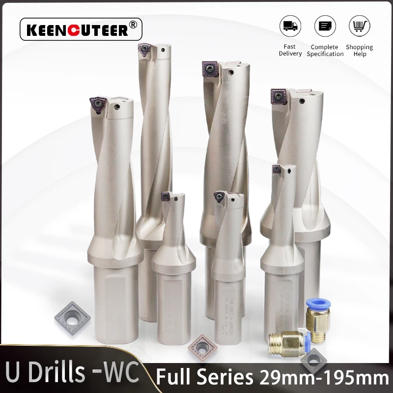 WC Series C20 C25 C32 C40 Drill Bites Insert Drill 11mm-49mm Metal Drill Bits Depth Indexable U Drill Machinery Lathes CNC Water