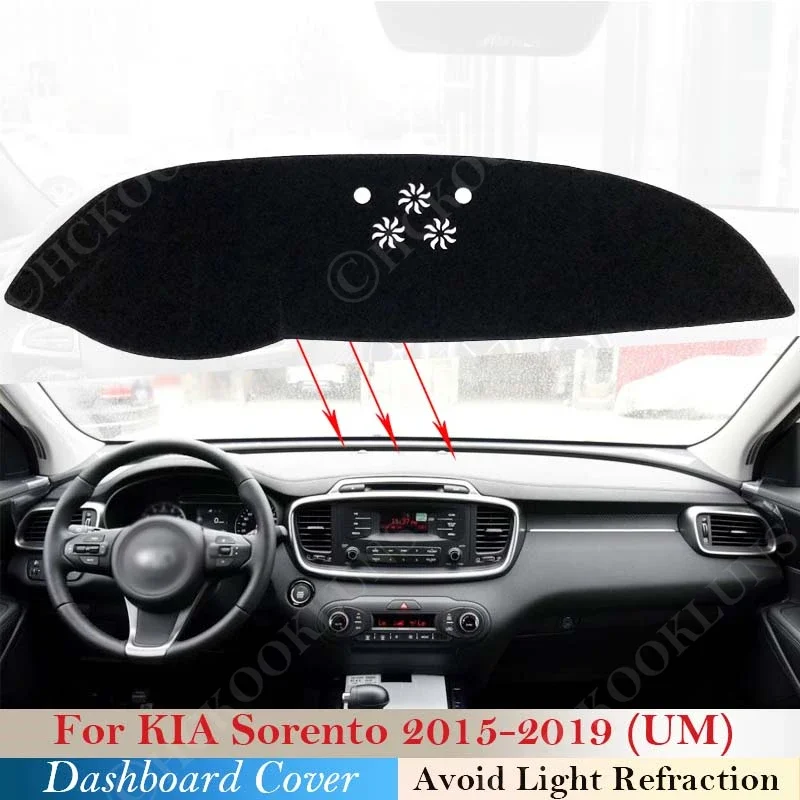 

Полиэстер для KIA Sorento UM 2015 2016 2017 2018 2019, автомобильная панель, Солнцезащитный ковер с защитой от УФ-излучения, чехол для приборной панели, защитная накладка