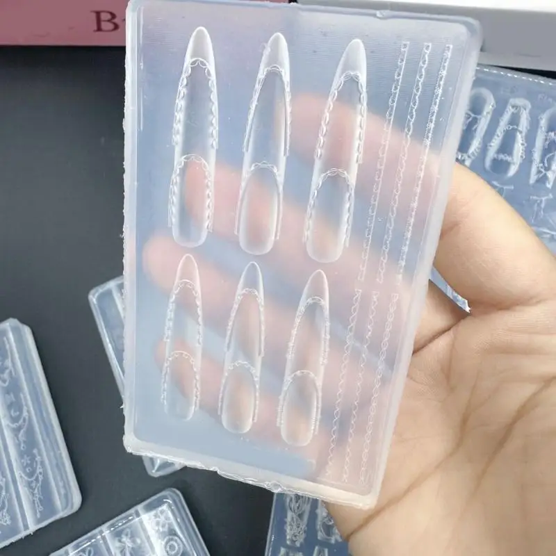 

Soft Silicone Craft Molds For Nail Art Featuring Delicate Flower Patterns And Decorative Bowknot Templates