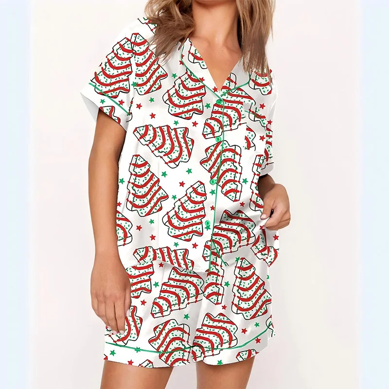 Ling pigiama estivo per donna raso di seta 2 pezzi set Nighty Sleepwear seta a maniche corte indumenti da notte Casual vestiti per la casa Pijama