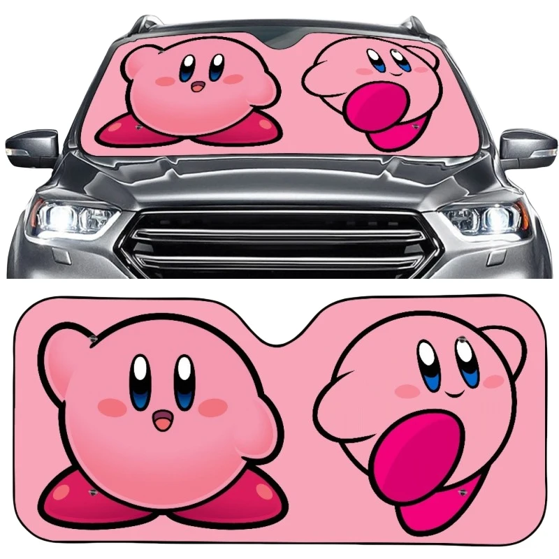 

Kirby Cartoon Car Windshield Sunshade Anime Car Front Window Sun Visor Windscreen Protective Cover Uv Protection Accessories