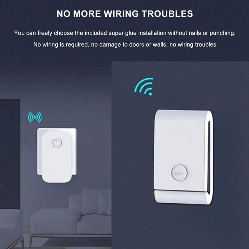 N11R- 433 Mhz Self-Generating Wireless Doorbell 38 Ringtones Dingdong Doorbell Elderly Pager For Smart Home