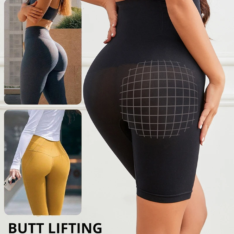 Bielizna modelująca dla kobiet Wysoka talia Trener Majtki Kontrola brzucha Hip Butt Lifter Szorty Wyszczuplająca Płaszcz Damski Mid Thigh Body Shaper