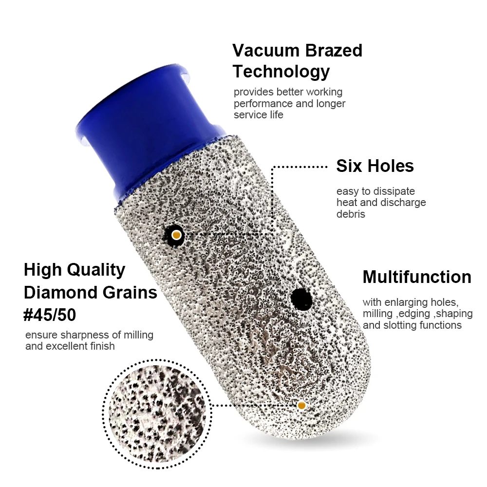 SHDIATOOL 다이아몬드 밀링 핑거 비트, 앵글 연마기 연마, 도자기 대리석 타일 구멍 오프너, 석영 10mm, 15mm, 20mm, 25mm, 30mm, 35mm, 1 개, 2 개