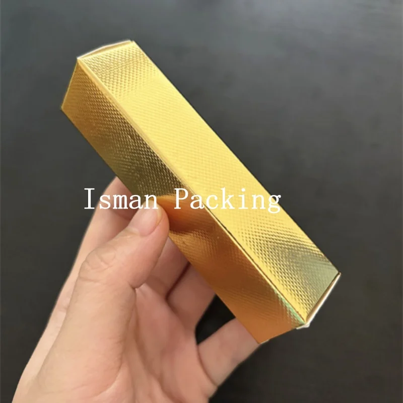 50Pcs W23*H98mm Empty hot pink black white foldable lip gloss packaging gold lipgloss paper box for cosmetic containers tube