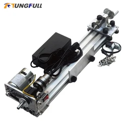 Multifunctional Mini Lathe Adjustable Grinding and Polishing Machine Micro Woodworking Lathe With B12 Chuck 775 Motor 80W 400mm