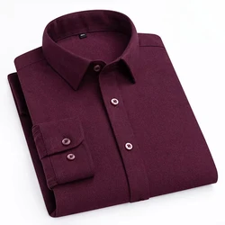 Luxury hight quality 100%cotton long-sleeve shirts for men solid color slim fit formal shirt soft vitage office clothes Business
