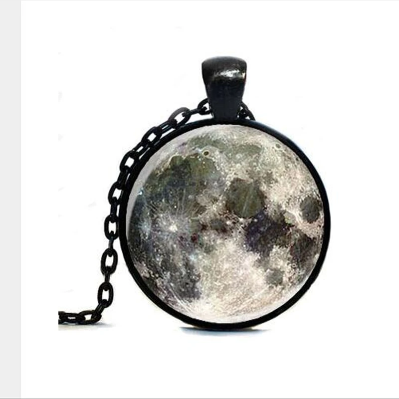 wholesale Nebula Full Moon Space Pendant ,Astronomy Geek Jewelry,Moon Space Pendant Galaxy Necklace Space Necklace A-041-1 HZ1