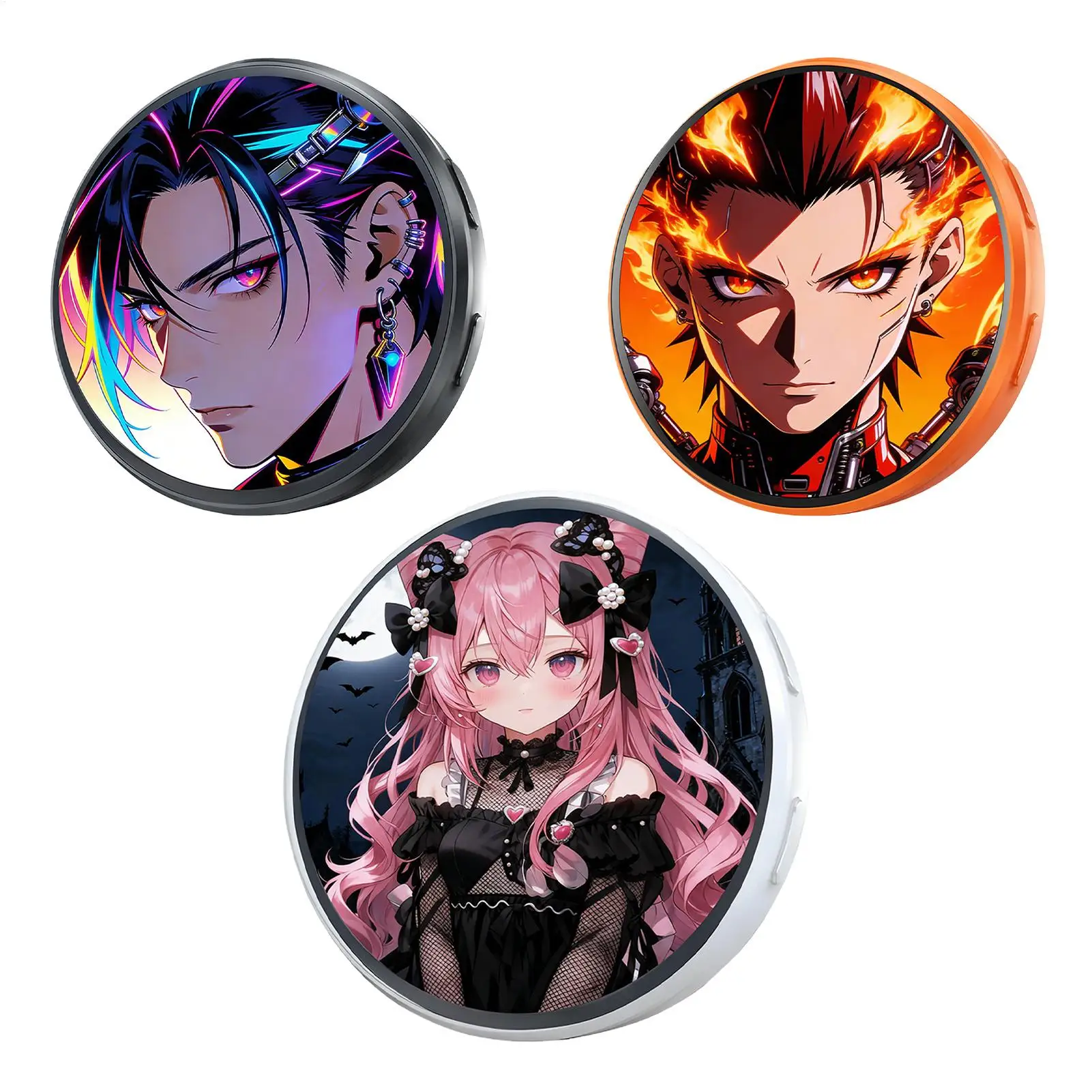 Smart Touchscreen Electronic Badge Custom Dynamic Image Video Slideshow Wearable LED Display Pin For Fan Daily Decoration