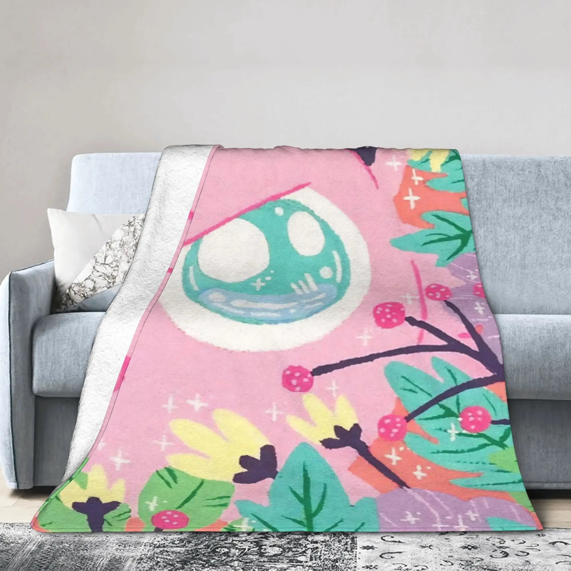 Jigglypuffs Lovely Blankets Fleece Summer Air Conditioning Poke-Mon Cartoon Portable Throw Blankets for Home Bedroom Bedspreads