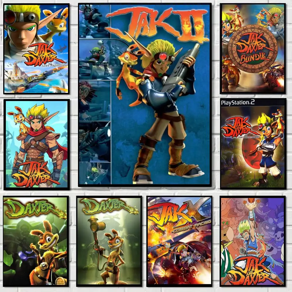 Jak and Daxter game Poster Self-adhesive Decal Living Room Bedroom Party Bar Decor Moisture-proof Fade-resistant