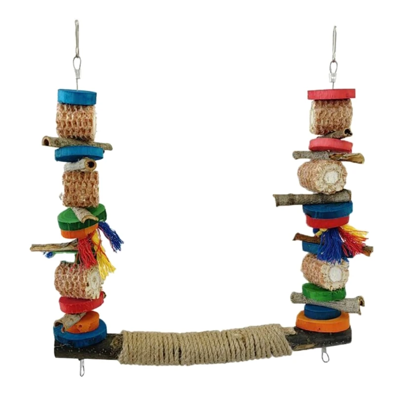 Bird Swing Toy Perch Stand Corncobs Chew Toy for Small Birds Easy to Use