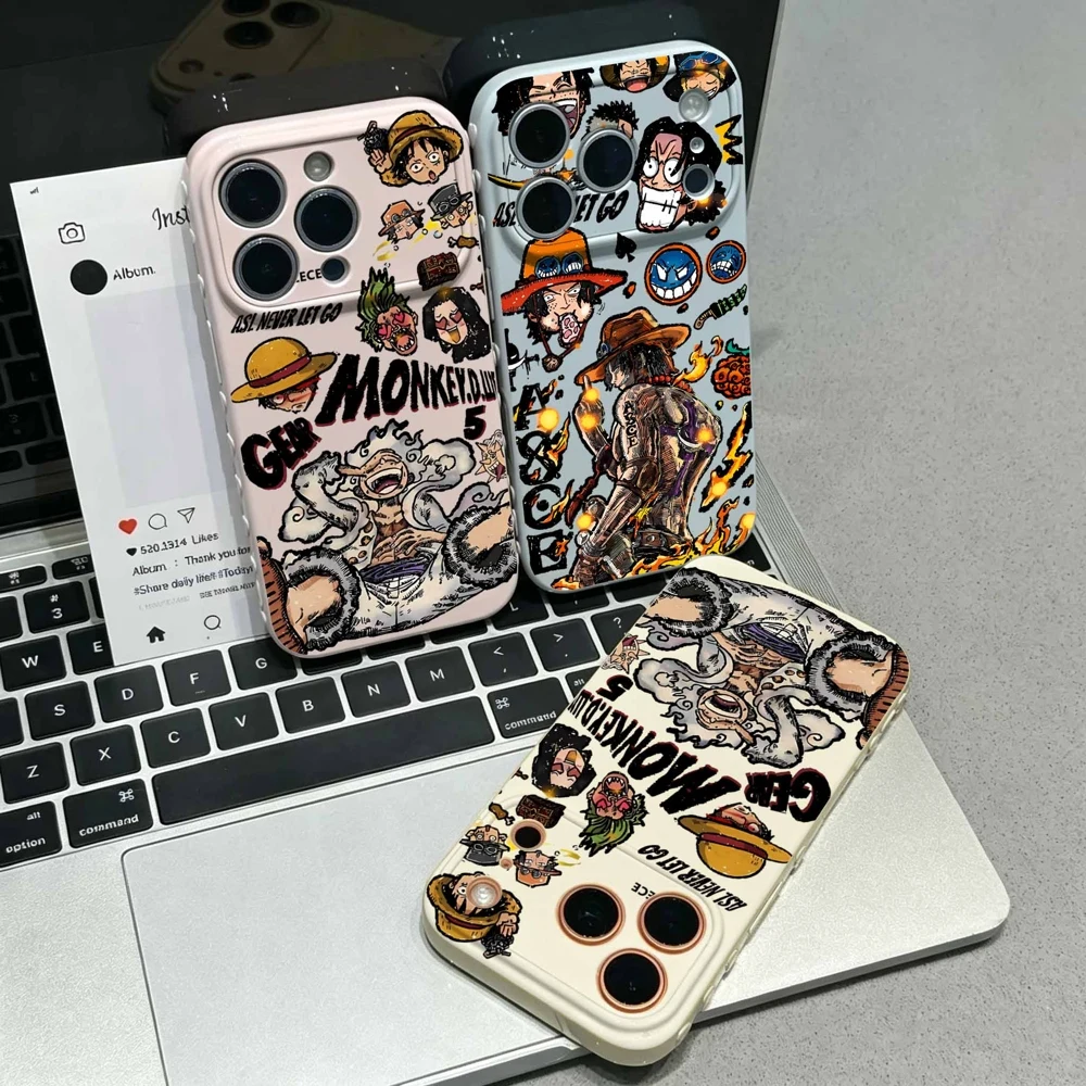Anime Ones Pieces Luffys Zoros Cover For Samsung Galaxy S26 S25 S24 S23 FE S22 Ultra Plus 5G Love Heart Side Soft Phone Case