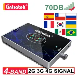 Lintratek 4 Quad Band Cellular Signal Amplifier 4G 2G 3G 700 LTE B28 B5 850 1700 1900 2600 800 900 1800 Signal Repeater Booster