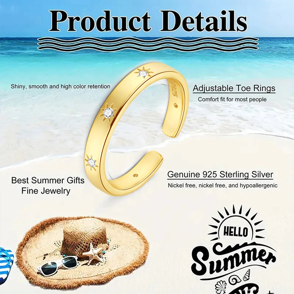 Aide 925 prata esterlina oco coração ajustável toe anéis de alta qualidade para mulheres boêmio festa minimalista pés jóias presente