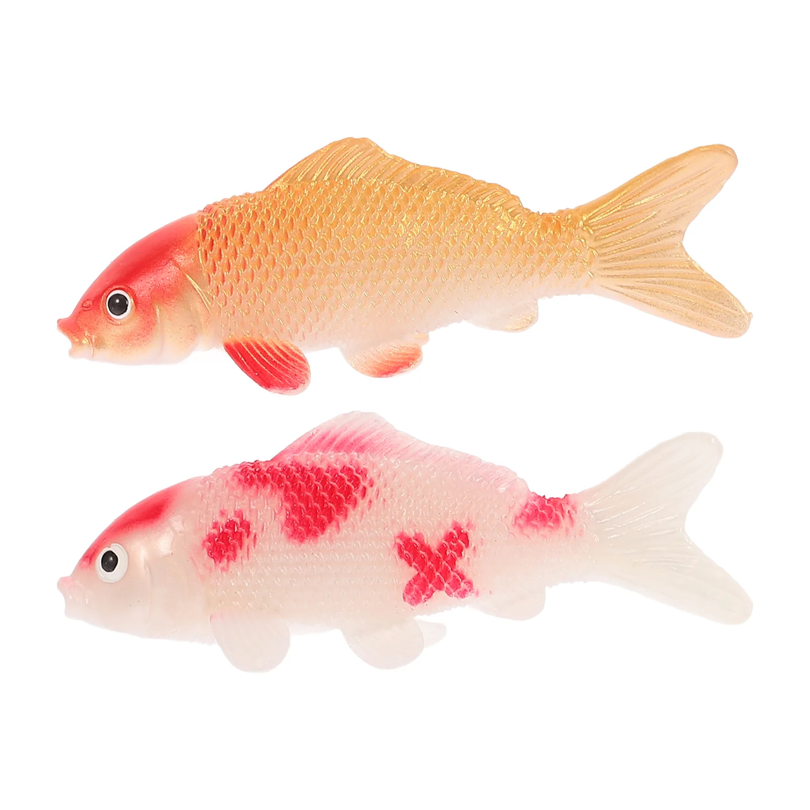 

2 Pcs Koi Goldfish Model Decoration for Tank Aquarium Fake Garden Figurines Ornaments