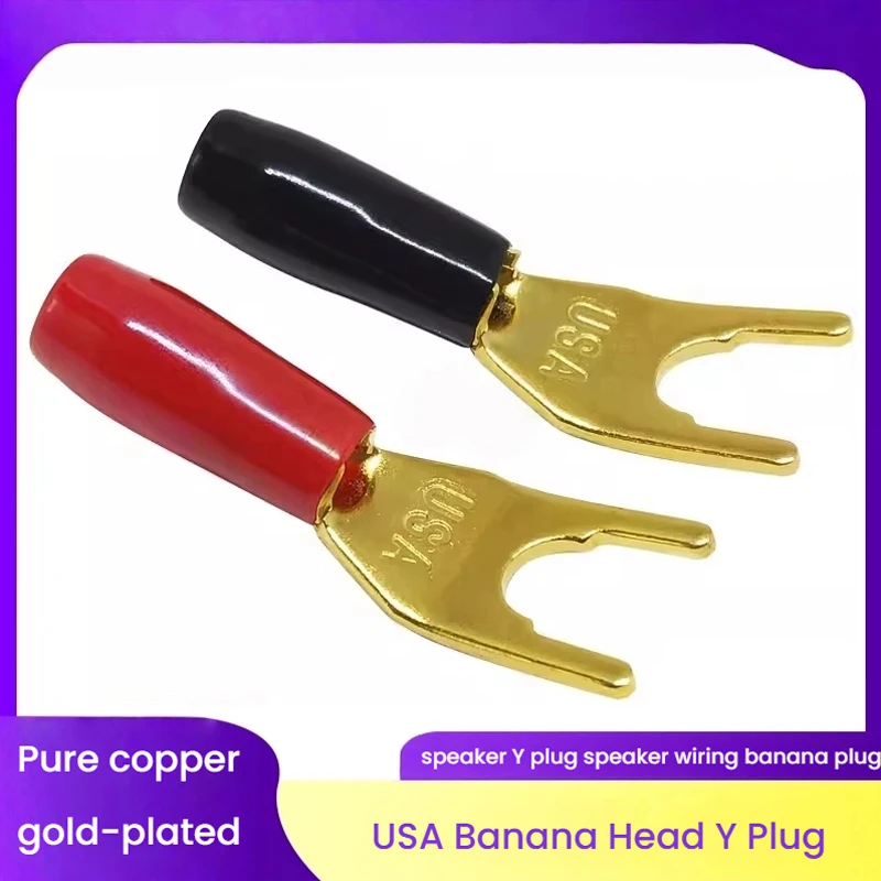 

Gold Plated Solderless Y/U Shape Spade Banana Plugs for Speaker Cable Connectors