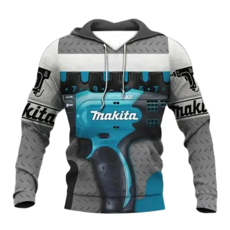 Fashion Hot Selling Outdoor Mechanical Tools Pattern 3D Printed Mens Hoodies Autumn Unisex Pullover Loose Casual Sportswear Top