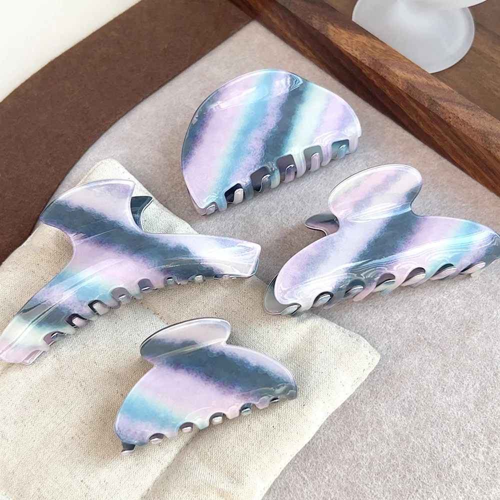 

Colorful Fantasy Stripe Irregular Geometry Hair Claw Elegant and Beautiful Hair Clip for The Back of The Head Hair Accessories