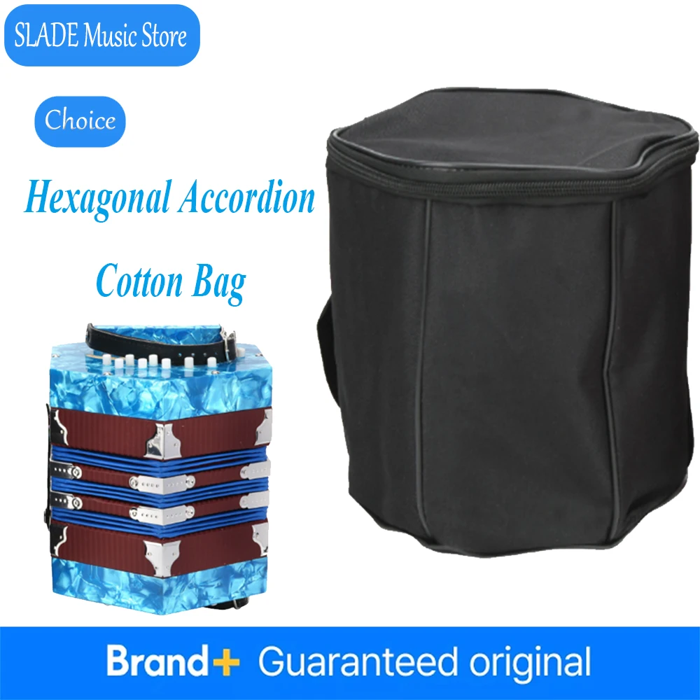 Bolsa tipo concertina hexagonal para acordeón, estuche acolchado impermeable de tela Oxford, bolsa protectora de almacenamiento con correa para acordeón
