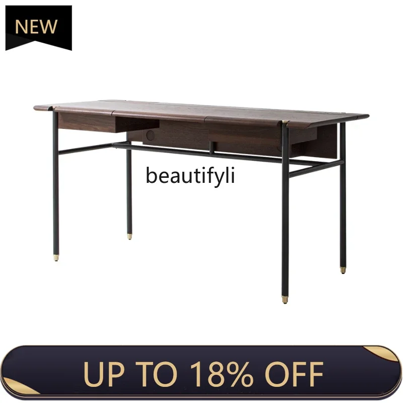 

P178 Italian Minimalist Solid Wood Oak Designer Desk Computer Office Table Study Desk Nordic Furniture