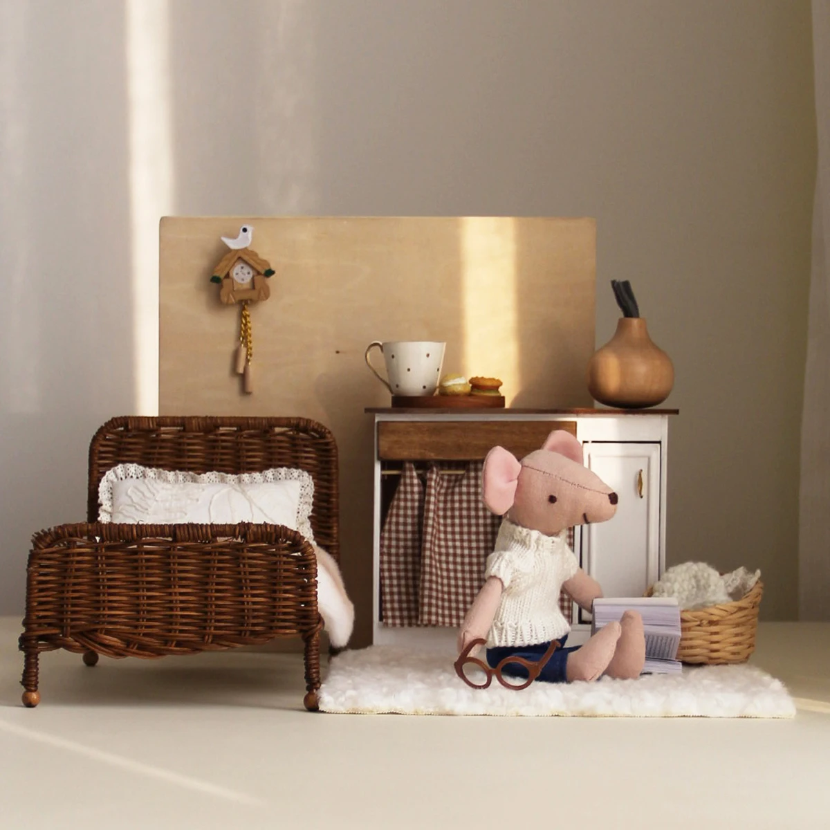 H-15 سنتيمتر اللعب منزل دمية مع للتغيير سترة الماوس مناسبة ل Bjd Ob11 Maileg بيت الدمية الملحقات مناسبة لهدايا عيد الأطفال هدايا عيد الميلاد