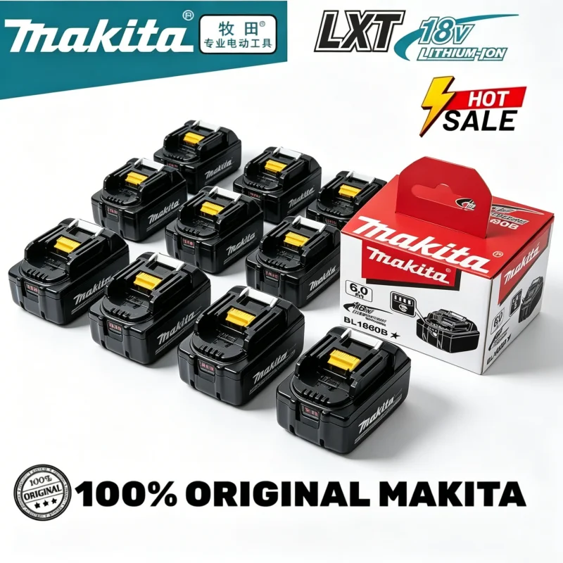 Makita 18V 6.0Ah Battery Original Lithium ion Rechargeable Battery 18V 6000mAh Replacement Battery BL1860 BL1850 BL1860B