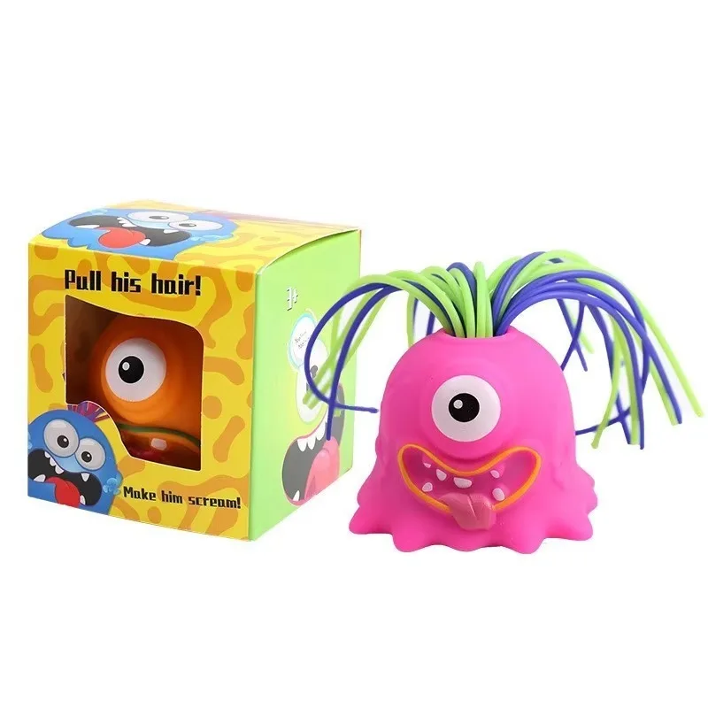 Screaming Monster Toy Stretchy Hair Screaming Monster Cute Interactive Sounding Monster Pocket Size Handy Decompressor