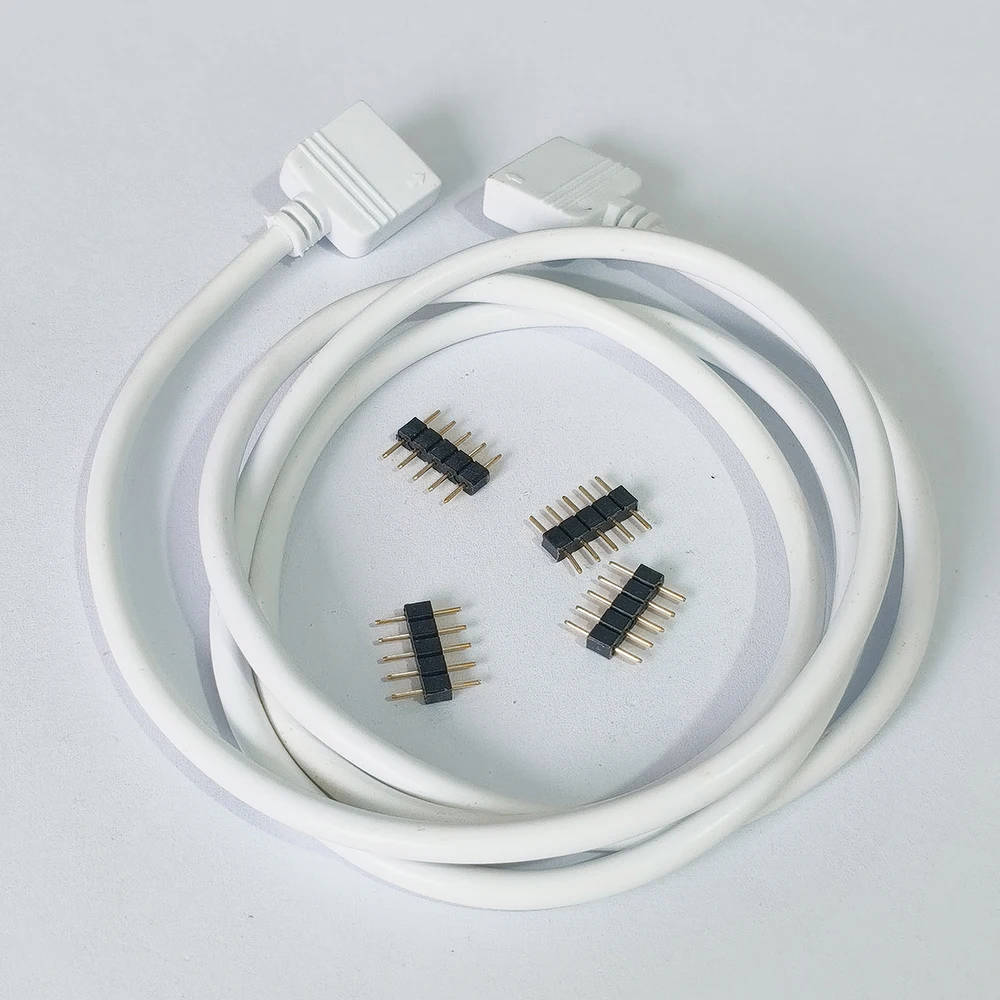 1Pcs 5Pin Double End LED Strip Extension Cable RGB RGBW Controller Cord 30/100/200/300/500CM with 4 Terminals For LED Light Tape