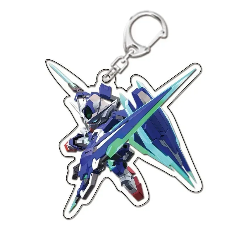 Gundam Acryl Helder Sleutelhanger 2D Rugzak Hanger Persoonlijkheid Creativiteit Leuke Cartoon Accessoires Kinderen Speelgoed Vakantiecadeau
