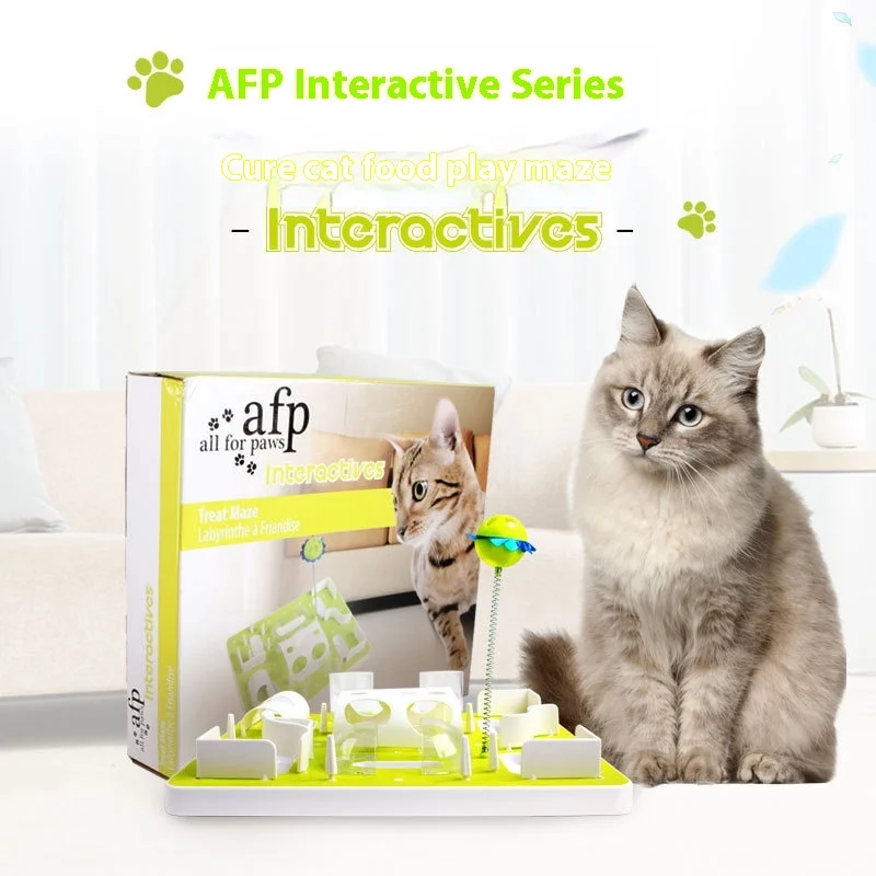 

Popular Interactive DIY Cat Food Play Maze Eco-Friendly Plastic Cat Dog Training Toys AFP Pet Supplies Bite Training Balls