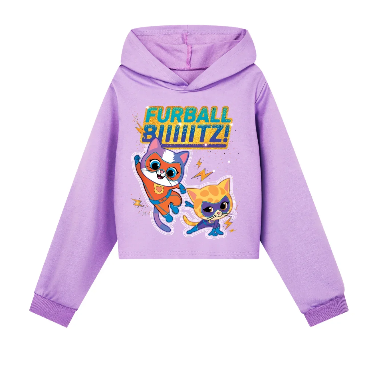 Children Clothing Spring Hoody Super Kitties Cropped Hoodies SweatshirtGirls Hoodie Set Kids Long sleeve Casual Tops110-170 2237