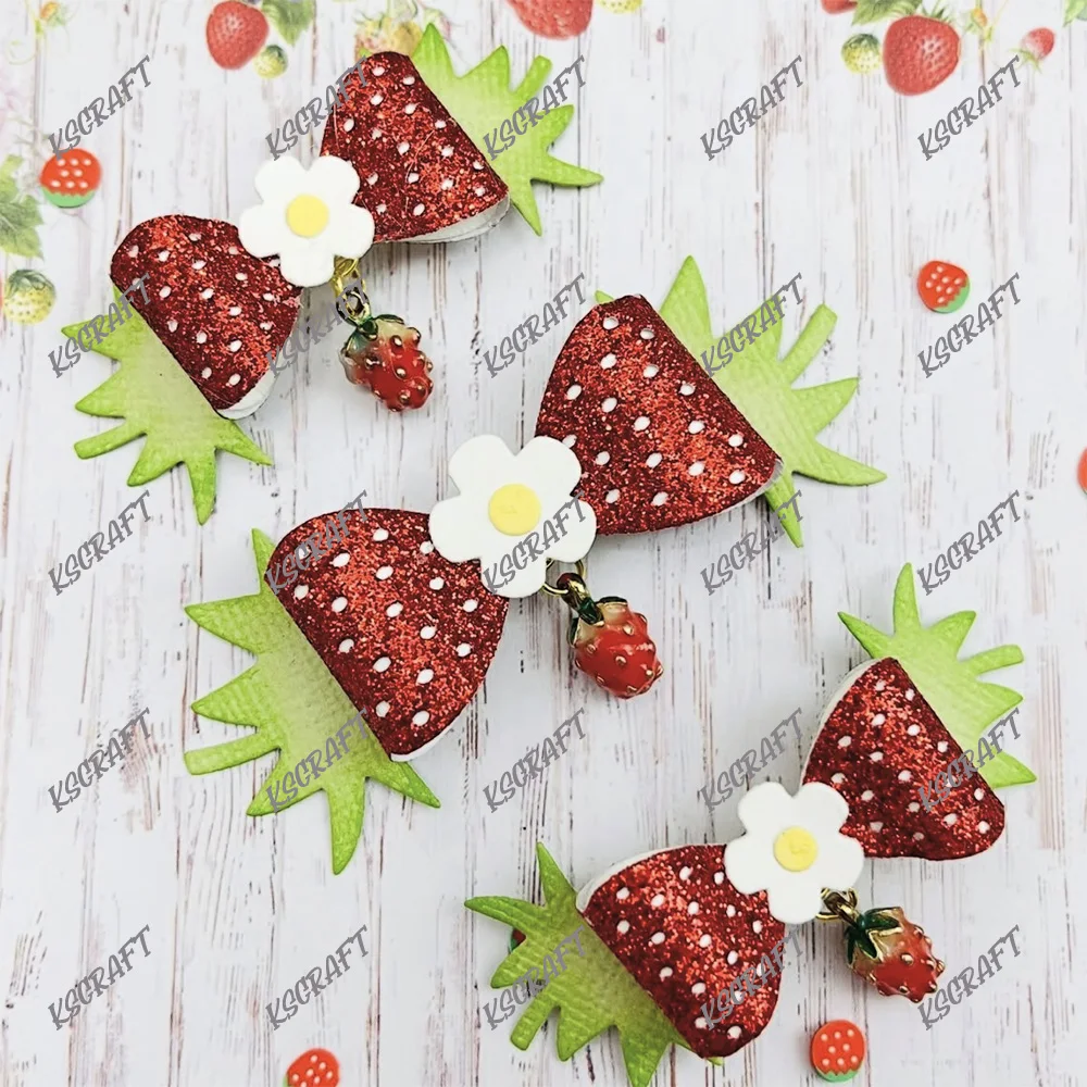 KSCRAFT Strawberry Bows Cutting Dies Stencils for DIY Scrapbooking Decorative Embossing DIY Paper Cards