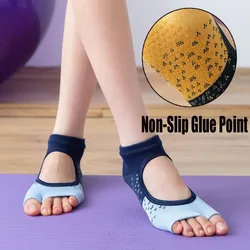 Toeless antiderrapante aderência mulheres meias para yoga barre pilates fitness ginásio esportes anti deslizamento meias de dança mulher yogo meias