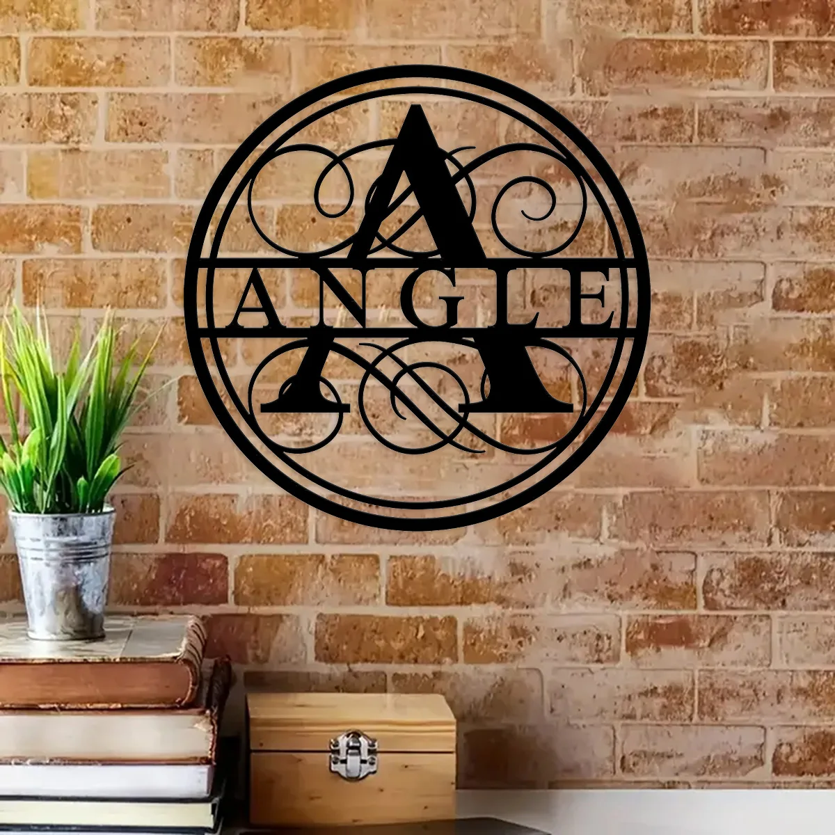 Classic 26 Letters Retro Art Custom Name Metal Wall Hanging Sign Plate Cutout Farmhouse Home Living Room Bedroom Outdoor Decor