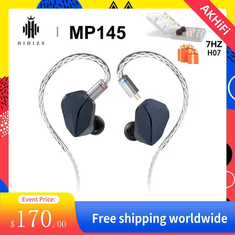 Hidizs MP145 14.5mm Ultra-Large Planar Magnetic Driver HIFI Earphone IEMS Wired Earbuds with Detachable IEM Cable for Musician