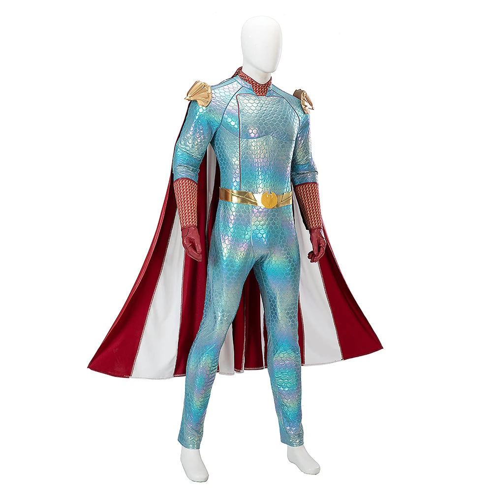 The Boys Season 4 Homelander Cloak Cospaly Costume Homelander Ice Version Jumpsuit Shoes Full Set Halloween