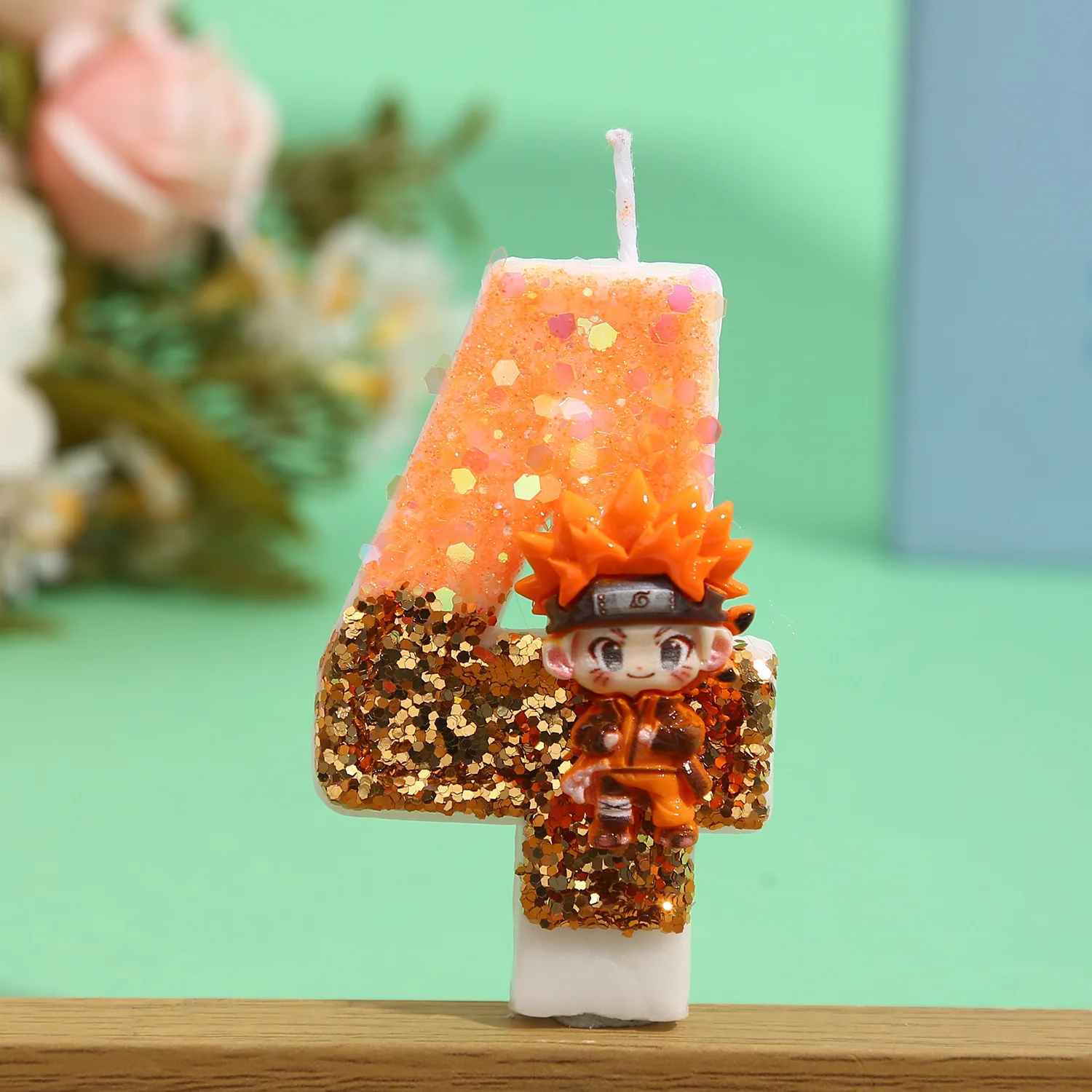 ناروتو رقم الشموع الرقمية 0-9 أطفال عيد ميلاد عيد الميلاد كعكة لوازم الديكور الكرتون أنيمي اكسسوارات الحفلات الإمدادات #6