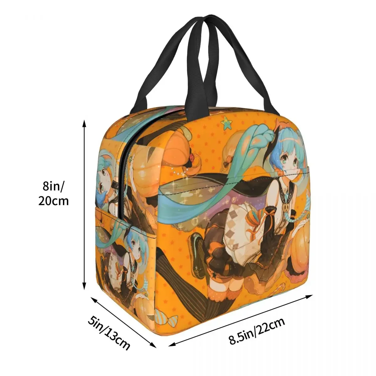 Zucche di Halloween Miku Virtual Idol Lunch Bags H-HATSUNE Lunch Container Thermal Bag Tote Lunch Box Work Picnic Food Handbags