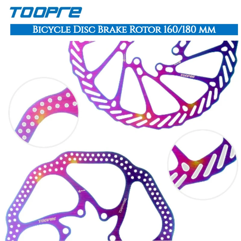 

Ротор дискового тормоза TOOPRE переливающийся для MTB 160/180 мм, сверхлегкие 6-болтовые колодки дискового тормоза, материал из нержавеющей стали