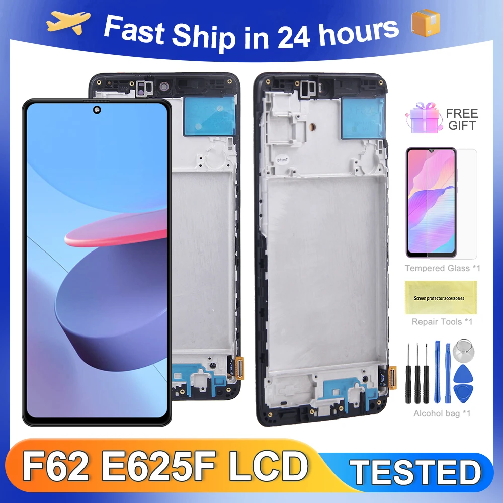 For Samsung 6.7''F62 For AMOLED F62 SM-E625F SM-E625F/DS LCD Display Touch Screen Digitizer Assembly Replacement