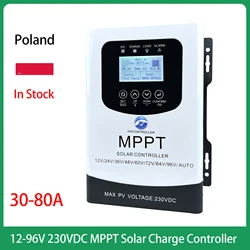 Akumulator 12V-96V MPPT Solar Charge Controller Max 230V Solar Panel Input Ship From Polska Brazil 30A 40A 60A 80A Regulator do PV